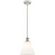 Ballston Cone LED 8 inch White and Polished Chrome Mini Pendant Ceiling Light in Matte White Glass