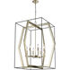 Mixed Geometries 8 Light 32 inch Silver Leaf with Oil Rubbed Bronze Chandelier Ceiling Light