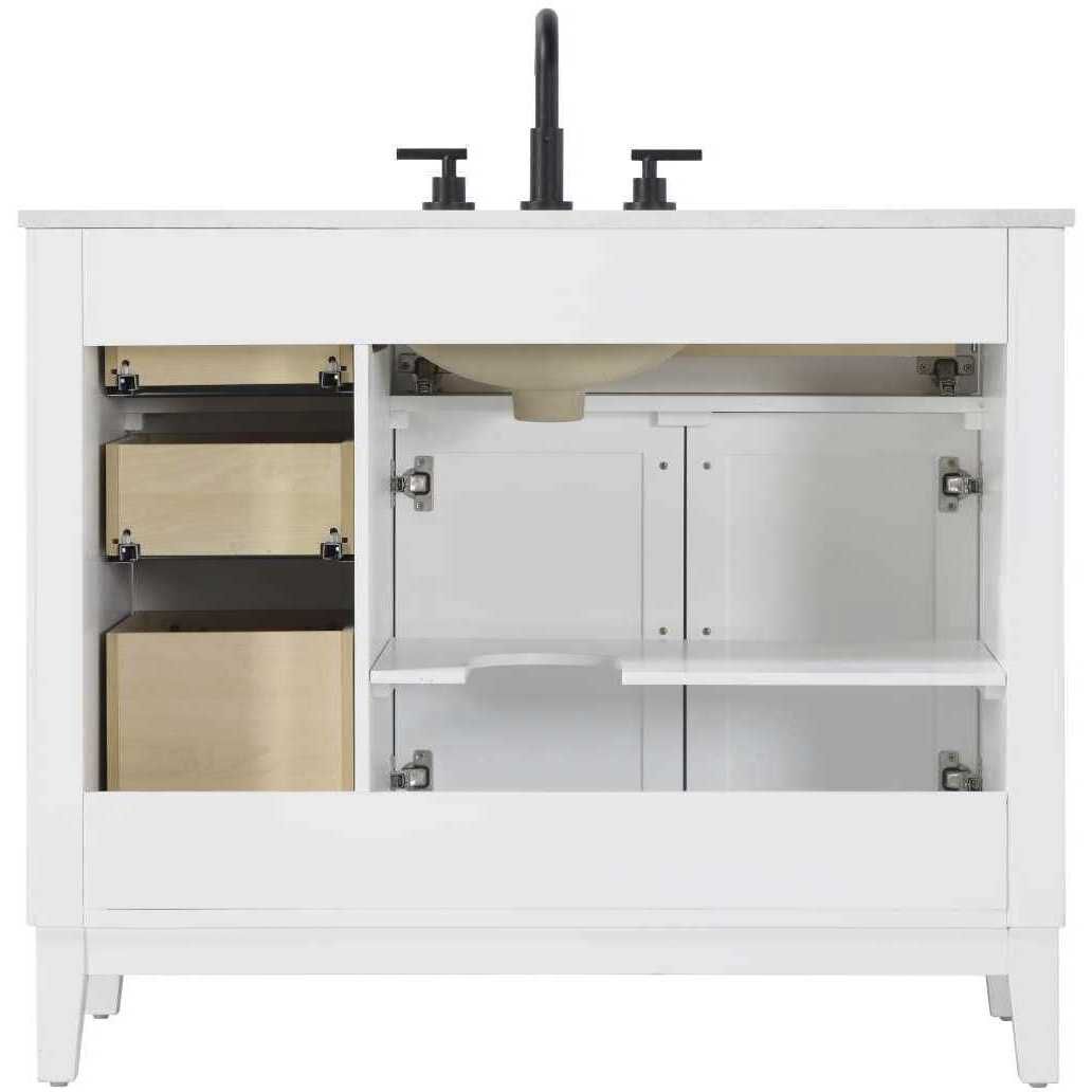 Virginia 42 X 35 inch White Bathroom Vanity Cabinet