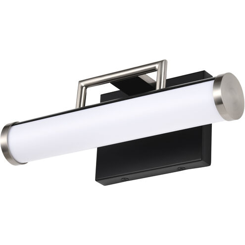 Solano LED 12 inch Black and Brushed Nickel Bath Vanity Light Wall Light