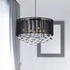 Water Drop 6 Light 18 inch Chrome Drum Shade Chandelier Ceiling Light in Black