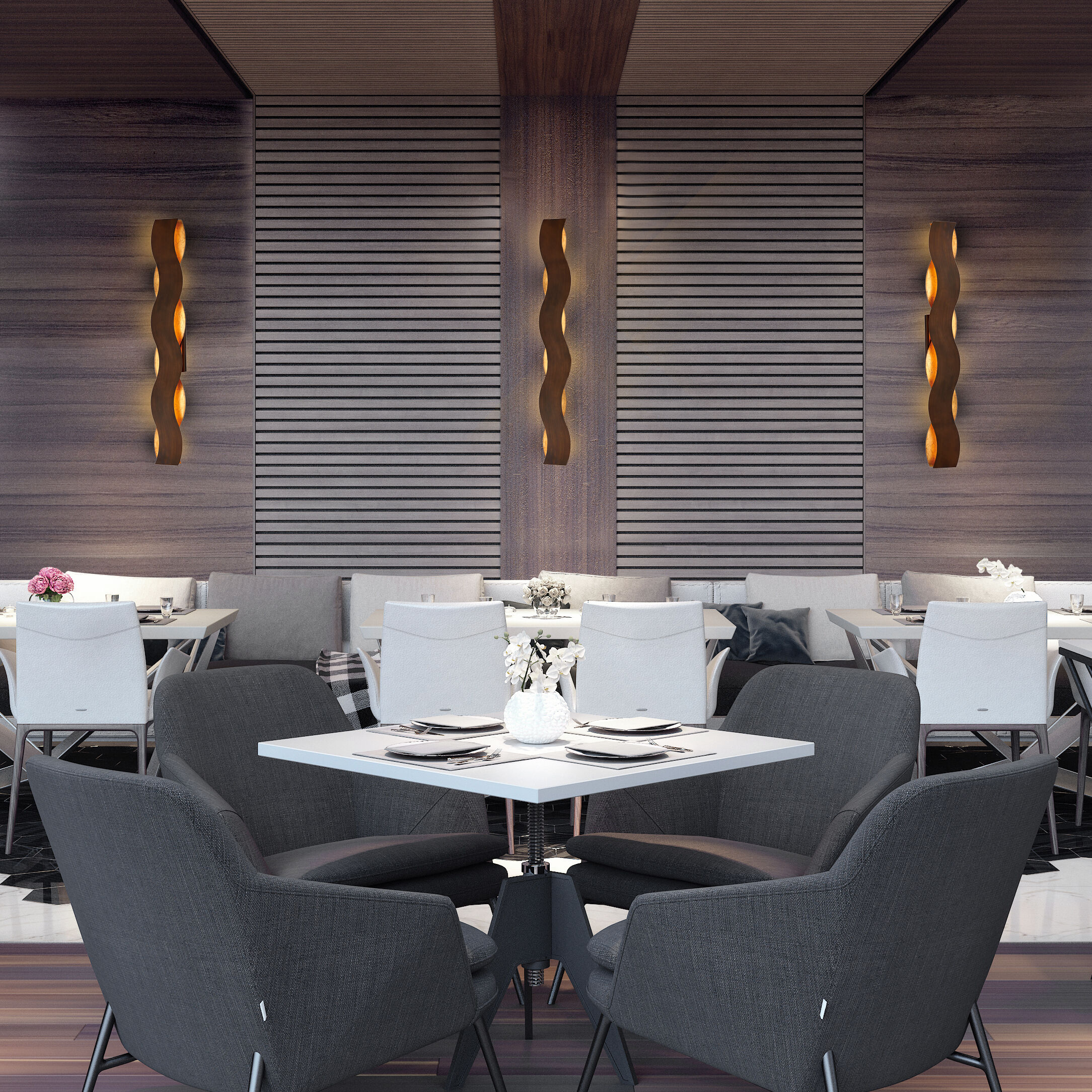 Vaughan LED 40 inch Bronze and Gold Vanity Light Wall Light, Large