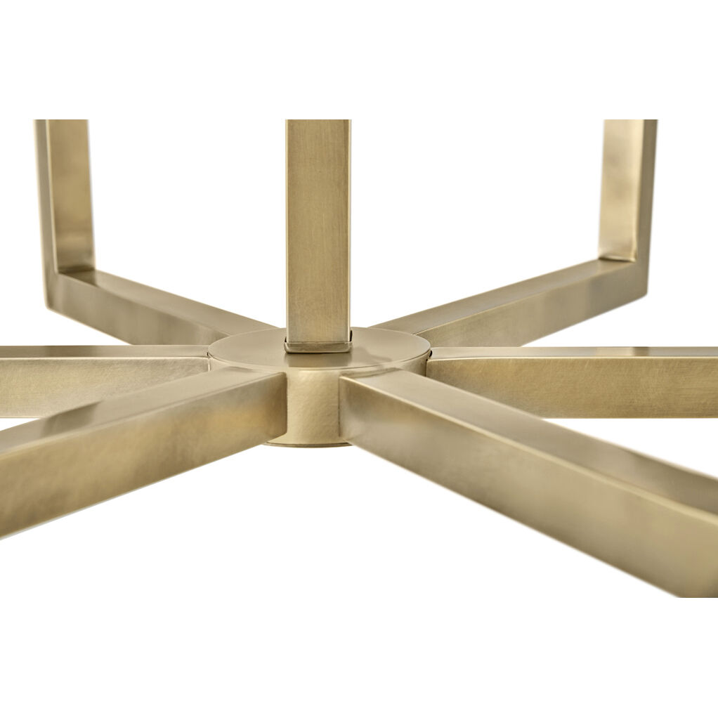 Ezra 6 Light 36 inch Heritage Brass Indoor Linear Chandelier Ceiling Light