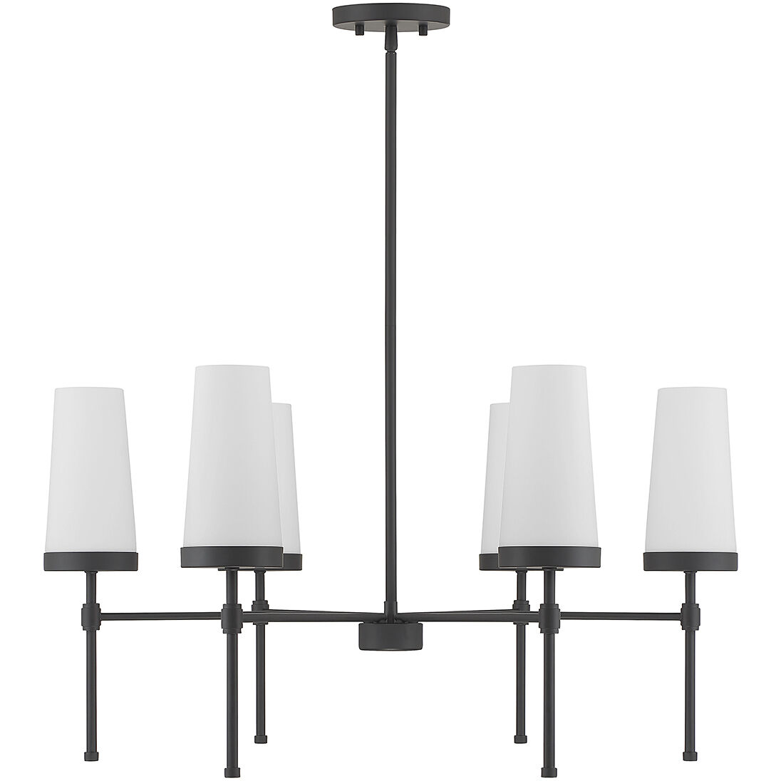 Haynes 6 Light 30 inch Matte Black Chandelier Ceiling Light, Essentials