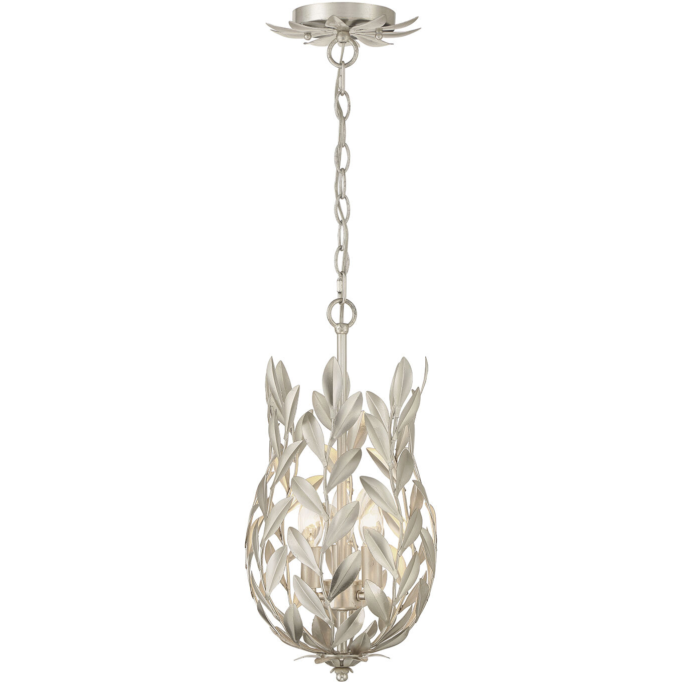 Broche Pendant Ceiling Light in Antique Silver