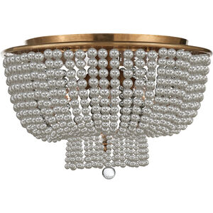 AERIN Jacqueline 4 Light 18 inch Hand-Rubbed Antique Brass Flush Mount Ceiling Light in Clear Glass