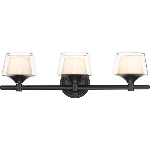 Laguna 3 Light 24 inch Matte Black Bath Vanity Light Wall Light in Incandescent