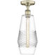 Windham 1 Light 7 inch Antique Brass Flush Mount Ceiling Light in Clear