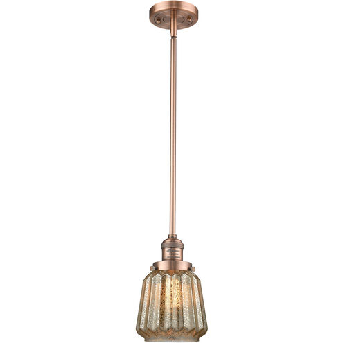 Franklin Restoration Chatham 1 Light 6 inch Antique Copper Mini Pendant Ceiling Light in Mercury Glass, Franklin Restoration