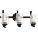 Shyloh 3 Light 2 inch Coal Bath Light Wall Light