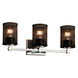 Wire Mesh 3 Light 22 inch Polished Chrome Vanity Light Wall Light in Cylinder with Flat Rim