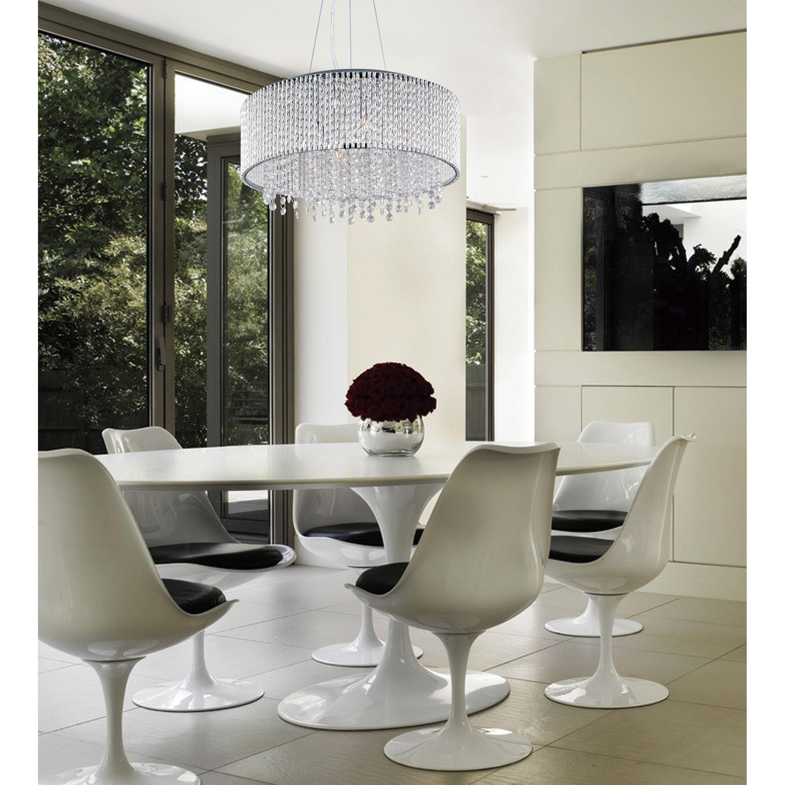 Spiral 10 Light 22.5 inch Polished Chrome Single Pendant Ceiling Light