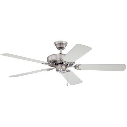 Builder's Choice 52 inch Satin Nickel with Silver / White Blades Ceiling Fan