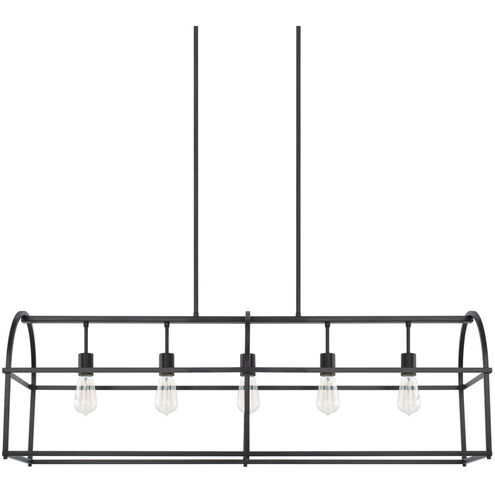 Elijah 5 Light 46 inch Matte Black Island Ceiling Light