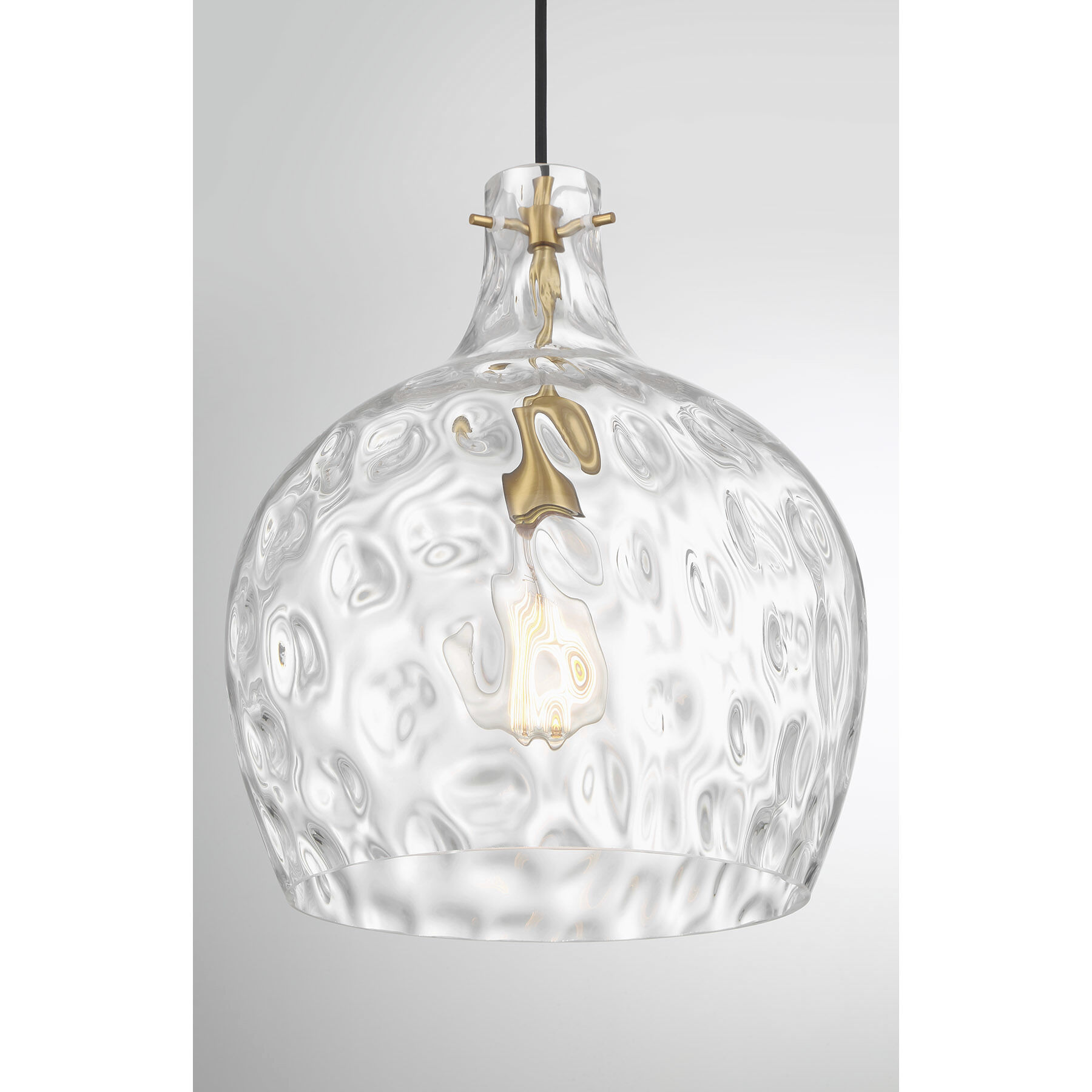 Coastal 1 Light 12.75 inch Natural Brass Pendant Ceiling Light
