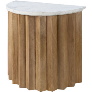 Piestra 24 X 22 inch Top: White; Base: Brown End Table