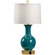 Wildwood 28 inch 100 watt Teal Glaze Table Lamp Portable Light