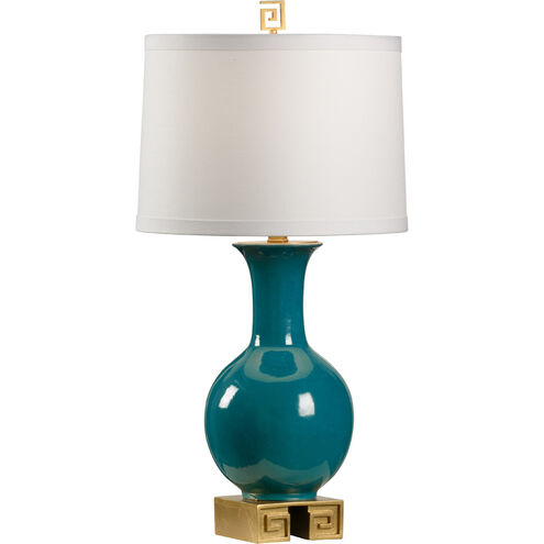 Wildwood 28 inch 100 watt Teal Glaze Table Lamp Portable Light