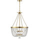 Bergamo 4 Light 19.83 inch Warm Brass Pendant Ceiling Light