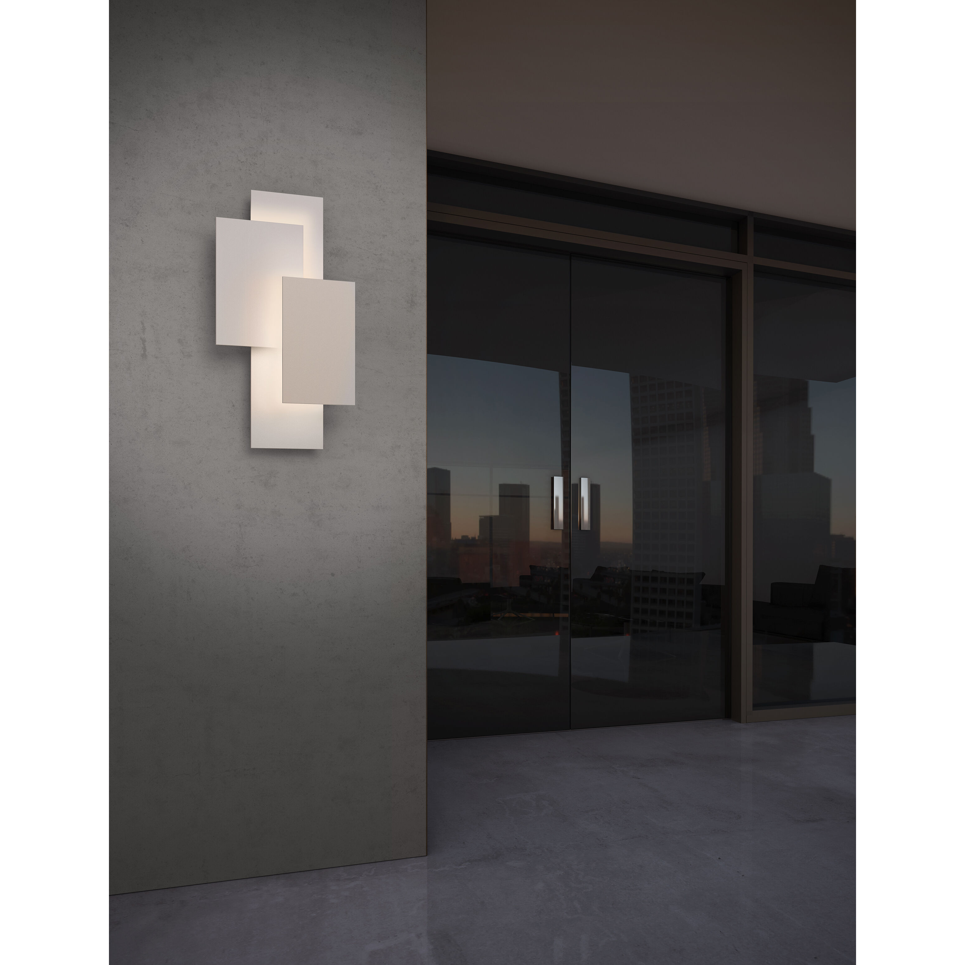 Offset Panels LED 20.75 inch Textured White Indoor-Outdoor Sconce
