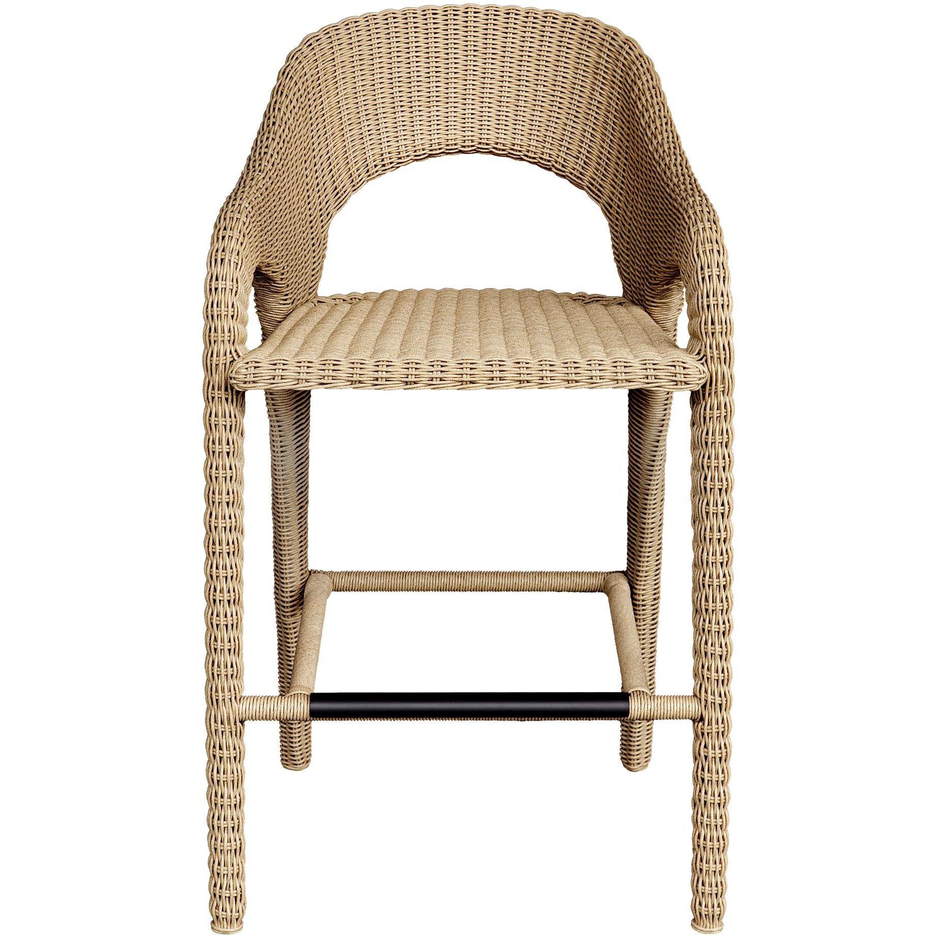 Kavali 42 inch Natural Honey and Oyster White Outdoor Barstool