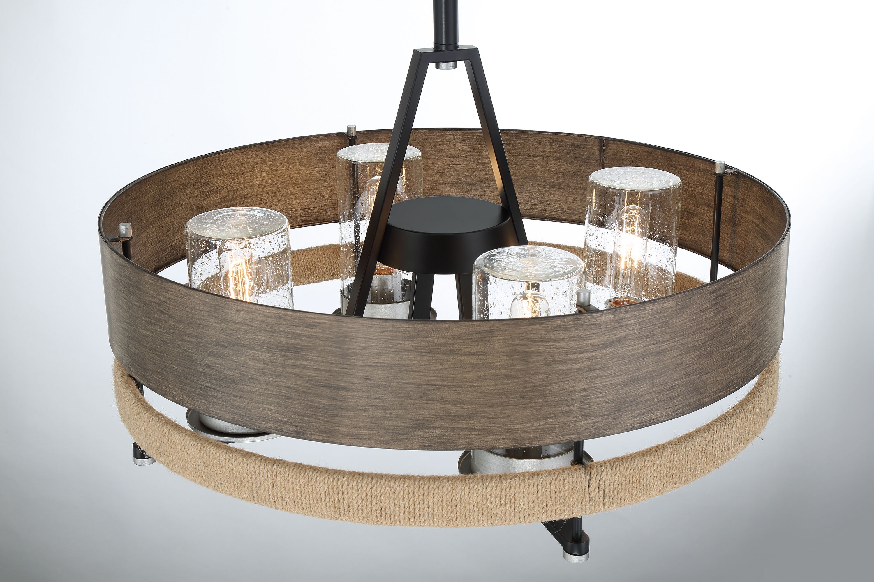 Silver Creek 4 Light 24 inch Stone Grey/Coal/Brushed Nickel Chandelier Ceiling Light