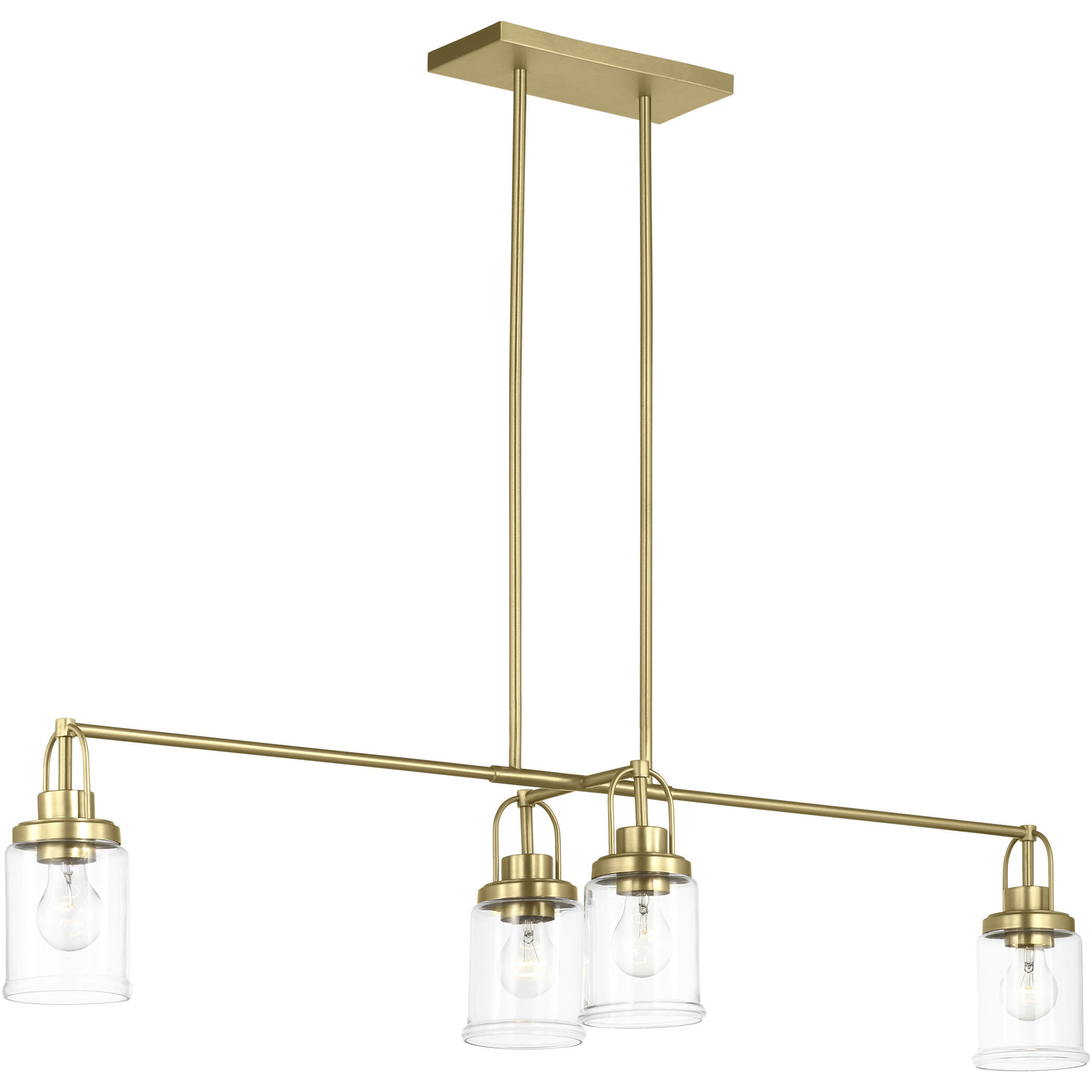 Anders 4 Light 48 inch Satin Brass Chandelier Ceiling Light