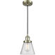 Franklin Restoration Cone LED 6 inch Antique Brass Mini Pendant Ceiling Light in Seedy, Franklin Restoration
