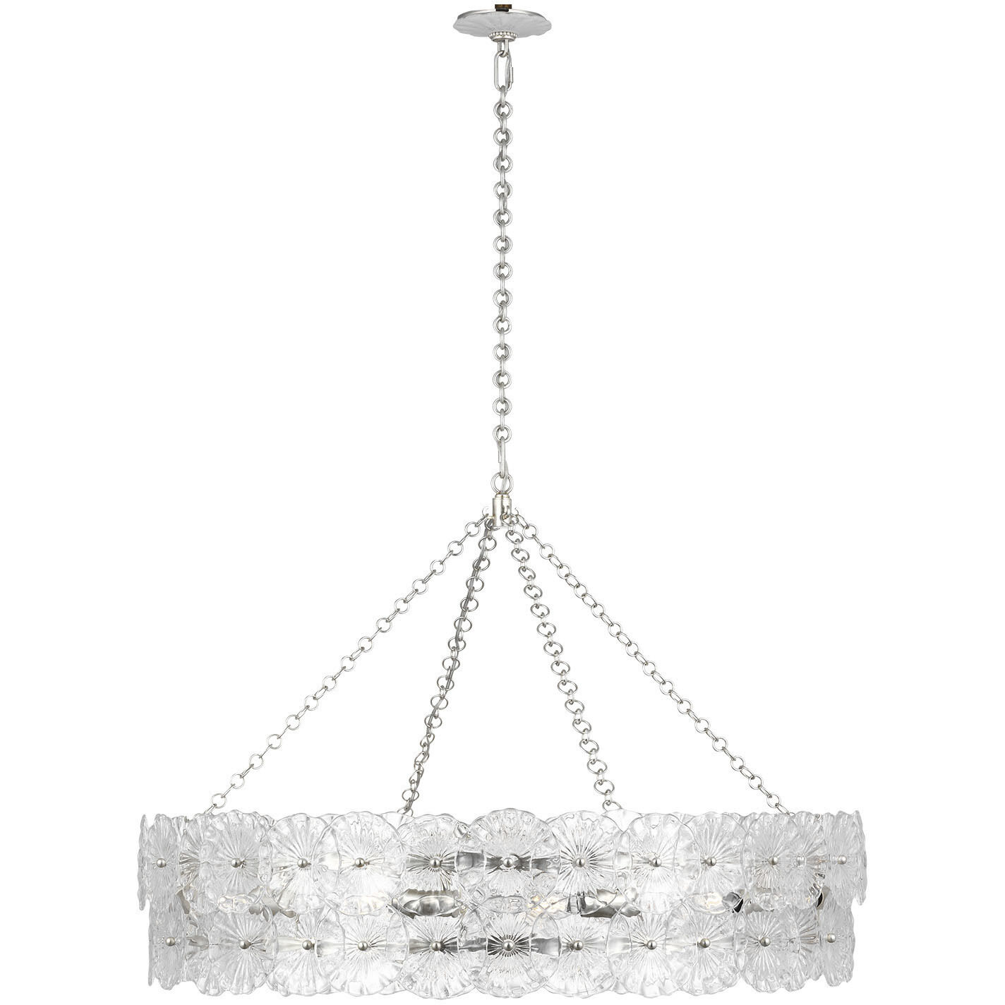 Julie Neill Gianna LED 35.75 inch Burnished Silver Leaf Ring Chandelier Ceiling Light