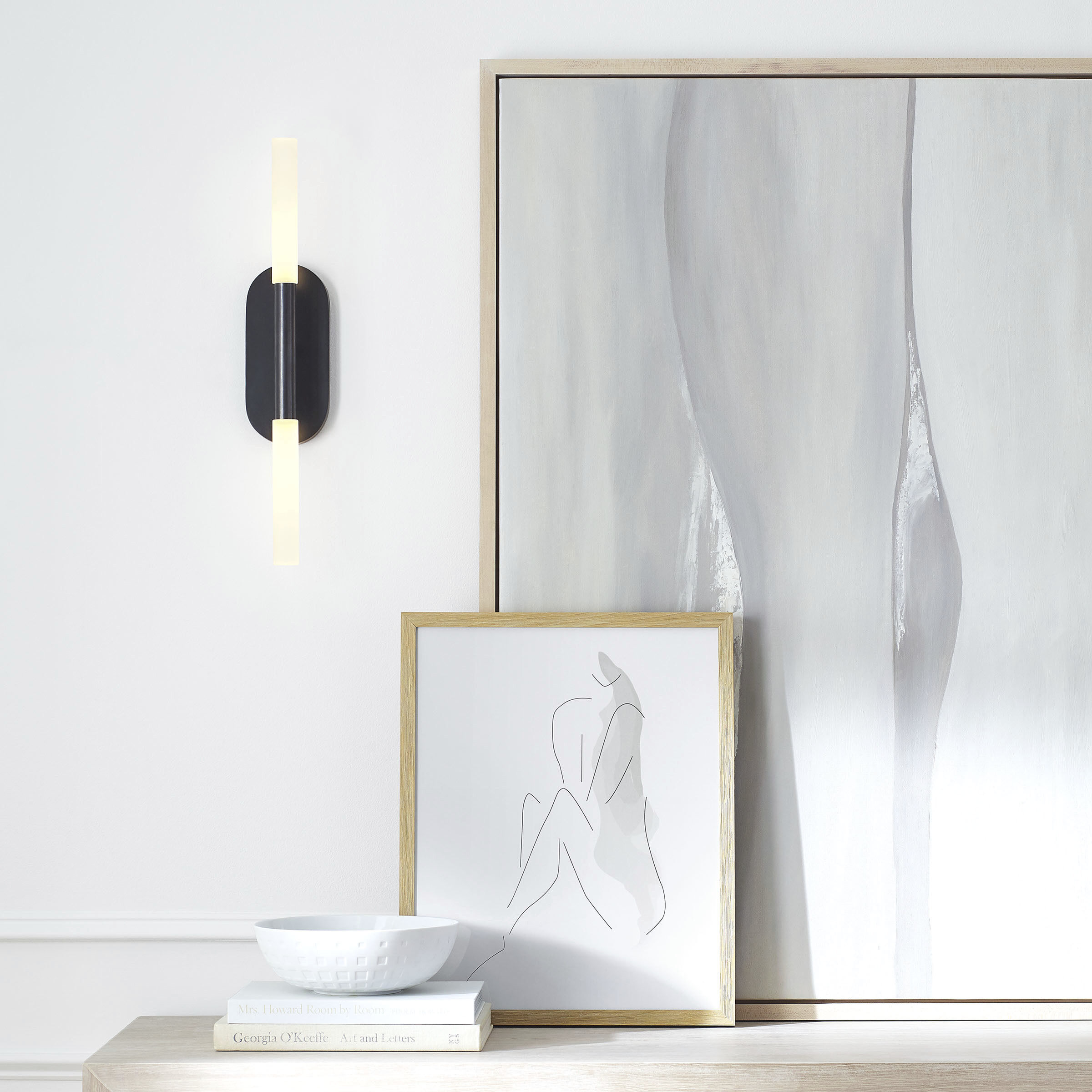 Kelly Wearstler Rousseau LED 4.25 inch Bronze Vanity Sconce Wall Light in Etched Crystal, Medium