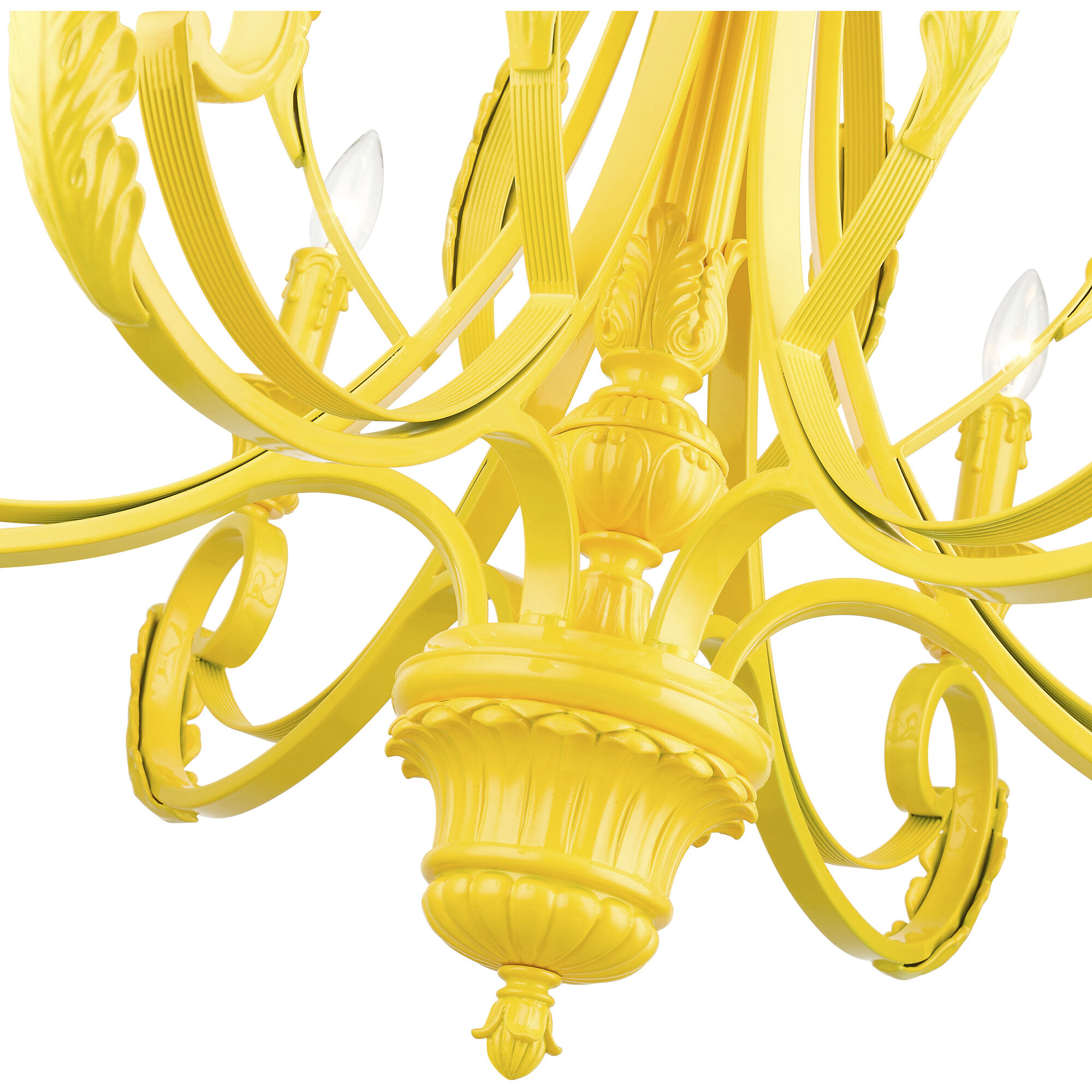 Valencia 6 Light 35 inch Shiny Yellow Large Chandelier Ceiling Light