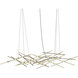 Constellation LED 55 inch Satin Brass Chandelier Ceiling Light in 3000K, Clear, Standard Suspension