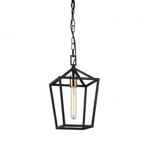 Scatola 1 Light 8 inch Rusty Black and Aged Gold Brass accents Pendant Ceiling Light