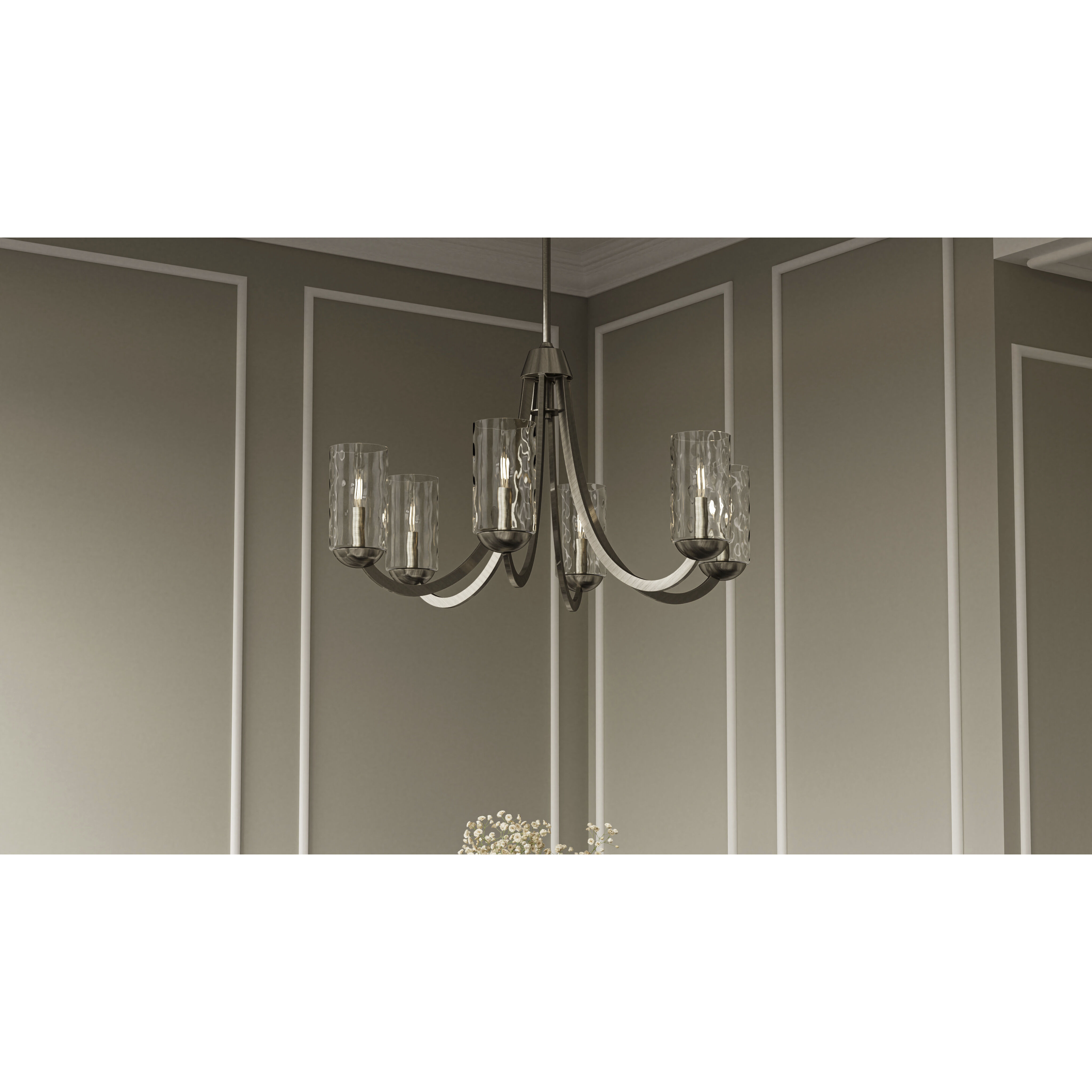 Allard 6 Light 32 inch Brushed Nickel Chandelier Ceiling Light