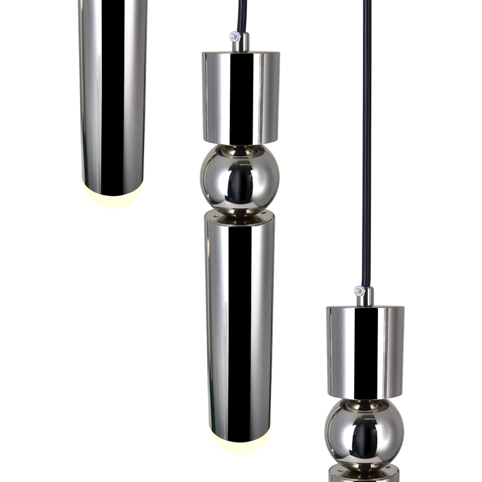 Chime LED 16 inch Polished Nickel Multi Point Pendant Ceiling Light