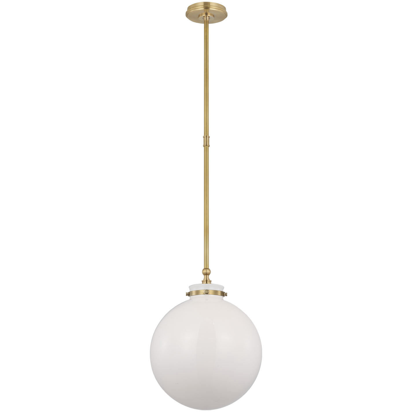 Chapman & Myers Parkington LED 14 inch Antique-Burnished Brass Globe Pendant Ceiling Light