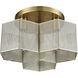 Compartir 3 Light 15 inch Satin Brass with Satin Nickel Semi Flush Mount Ceiling Light