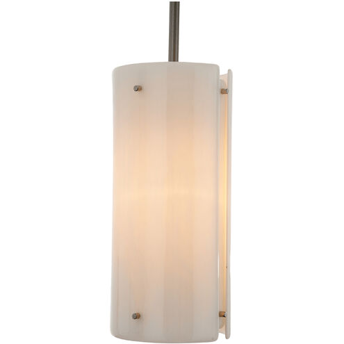 Textured Glass 1 Light 5.7 inch Gilded Brass Pendant Ceiling Light in Frosted Granite, Rod