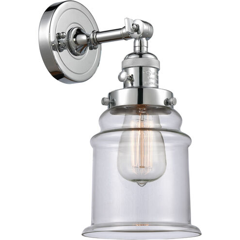 Franklin Restoration Canton 1 Light 7 inch Polished Chrome Sconce Wall Light in Clear Glass, Franklin Restoration