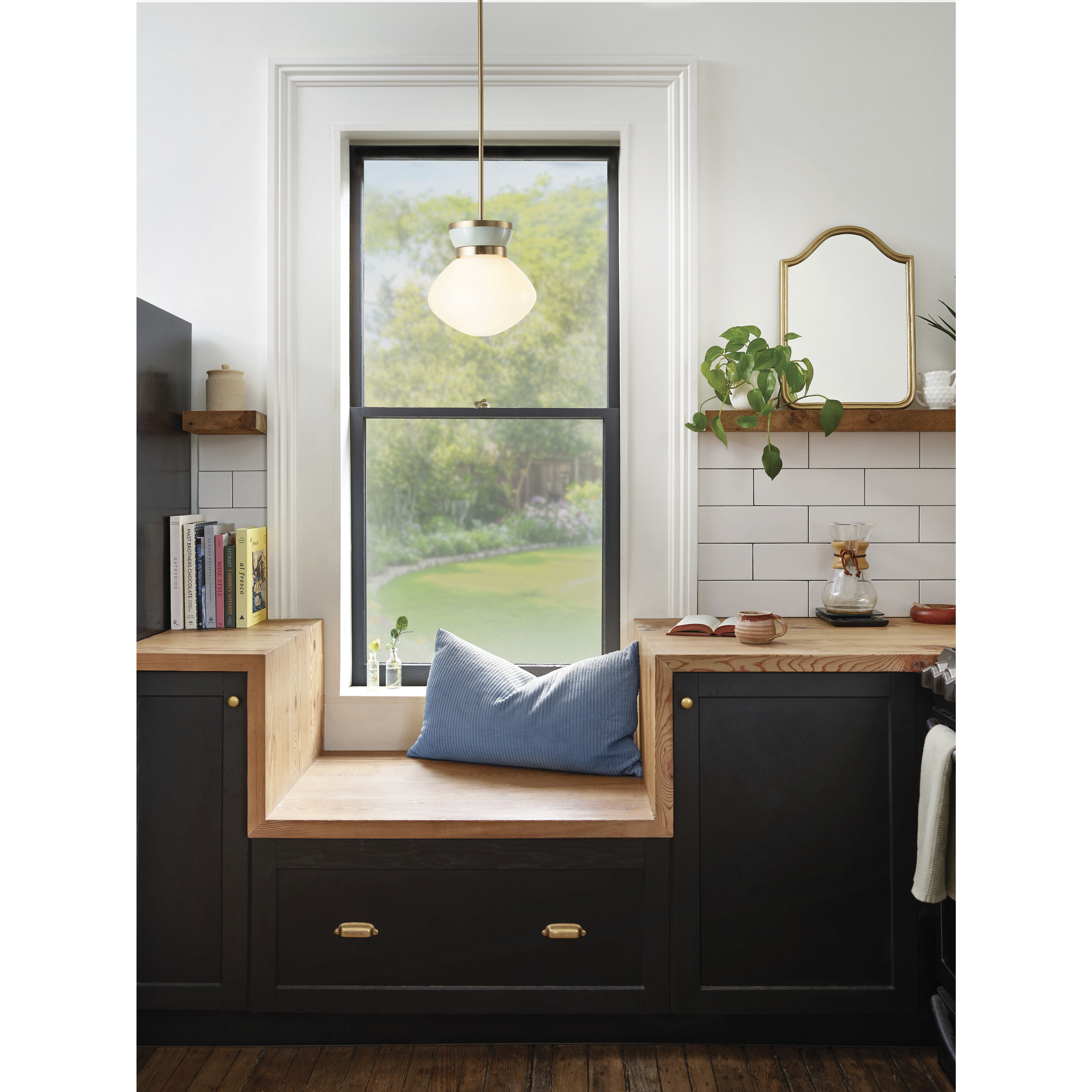 Lucy 1 Light 10 inch Lacquered Brass with Seafoam Pendant Ceiling Light