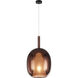 Dusk 1 Light 9.84 inch Black Pendant Ceiling Light in Espresso Copper