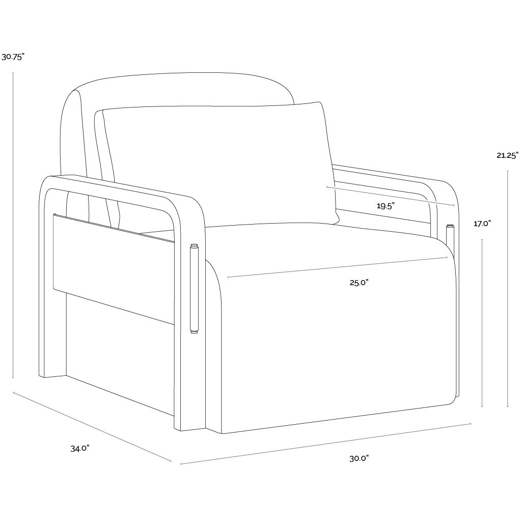 Otso Geralt Linen / Nubuck Tan Leather Swivel Lounge Chair