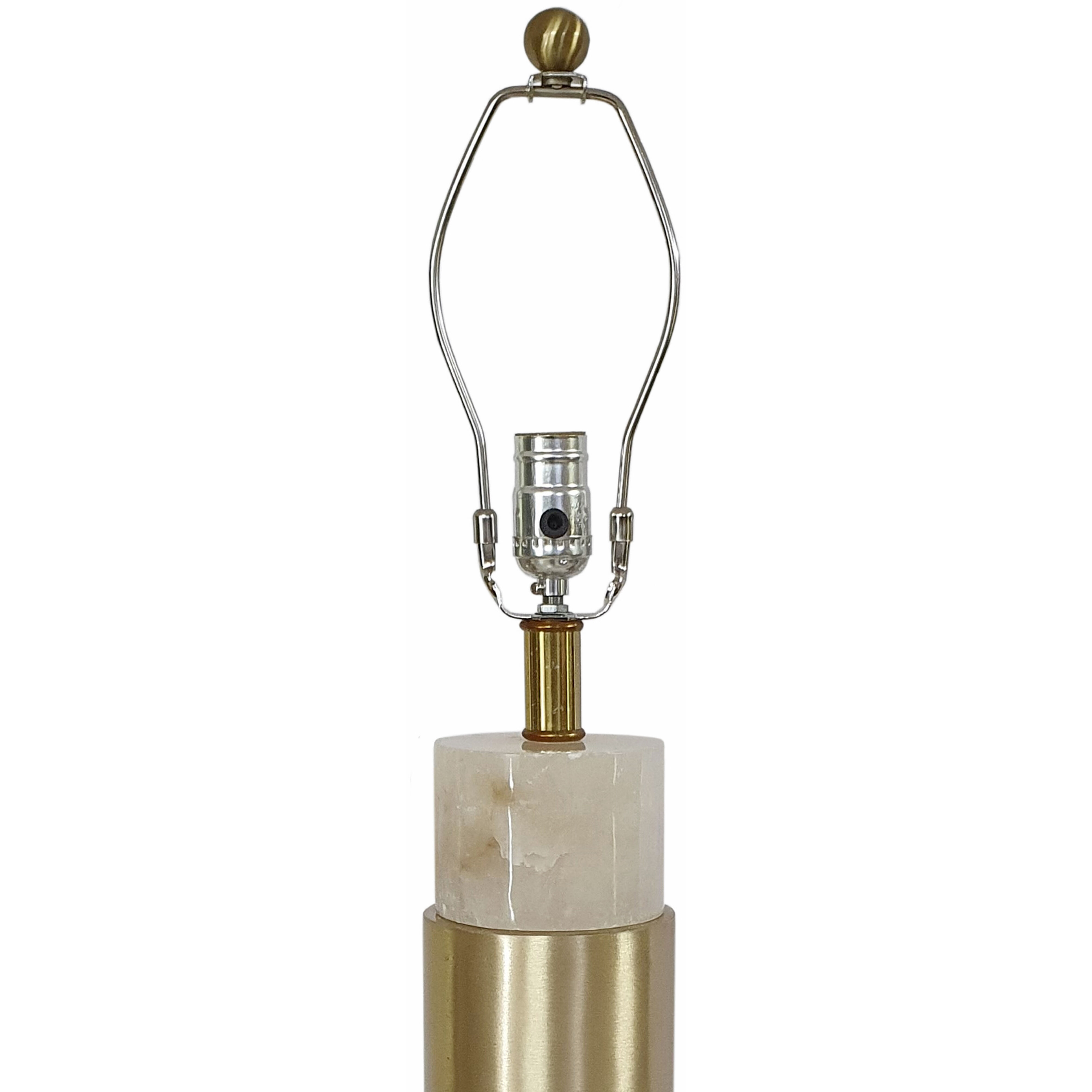 Insuni 29 inch 60 watt Brass/White Table Lamp Portable Light