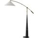 Leroy 66 inch 150.00 watt Black and Antique Brass Arc Floor Lamp Portable Light