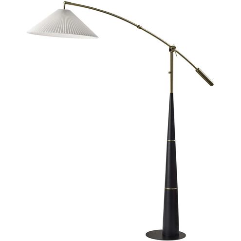Leroy 66 inch 150.00 watt Black and Antique Brass Arc Floor Lamp Portable Light