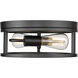 Canada 2 Light 12 inch Black Flush Mount Ceiling Light