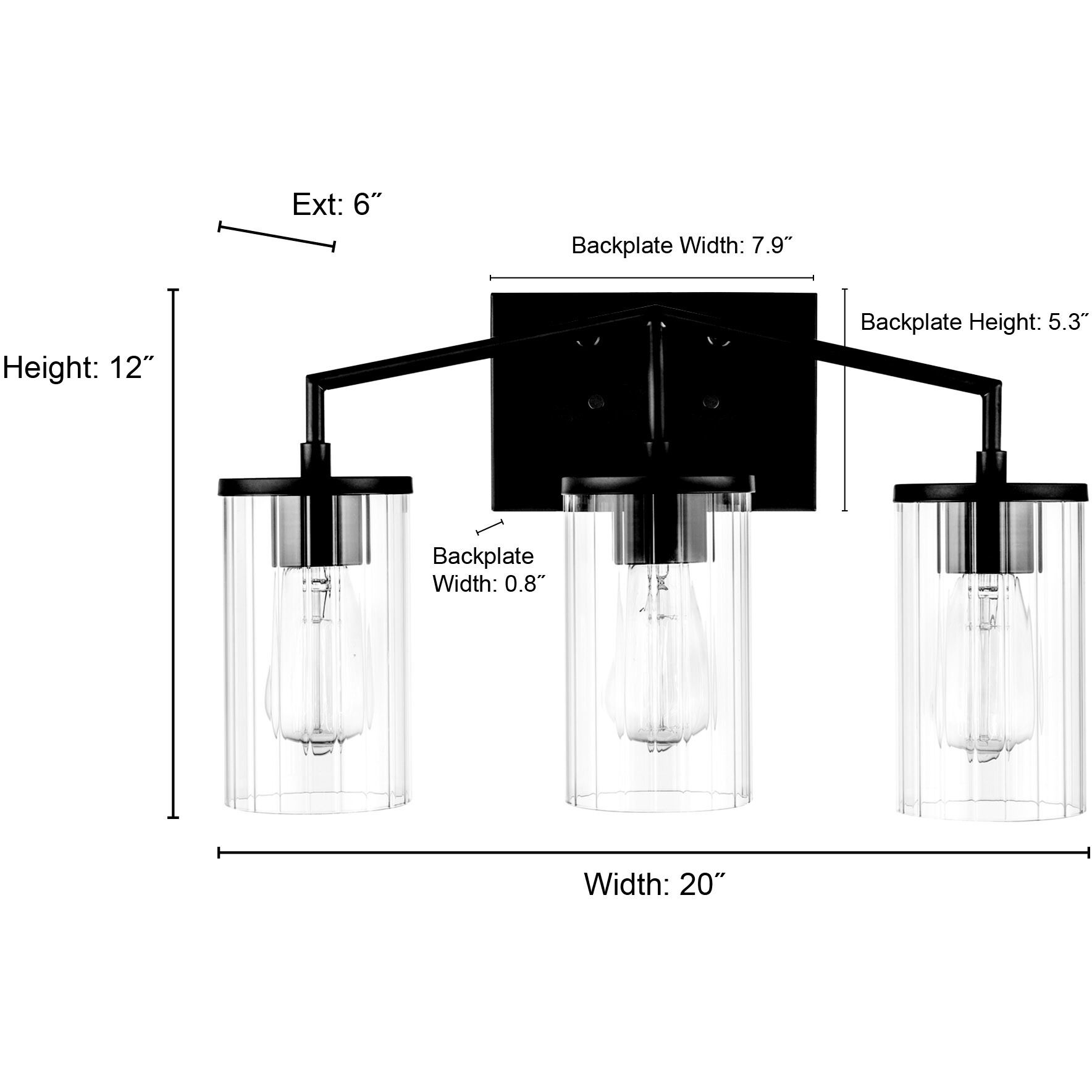Beverlly 3 Light 20 inch Brushed Nickel Bathroom Vanity Light Wall Light