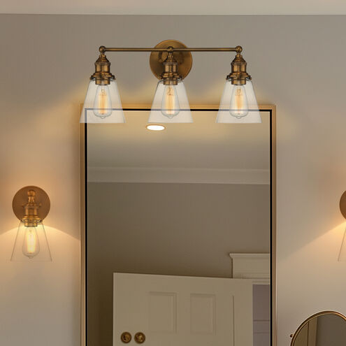 Barwell 3 Light 24 inch Oxidized Aged Brass Bath Vanity Light Wall Light