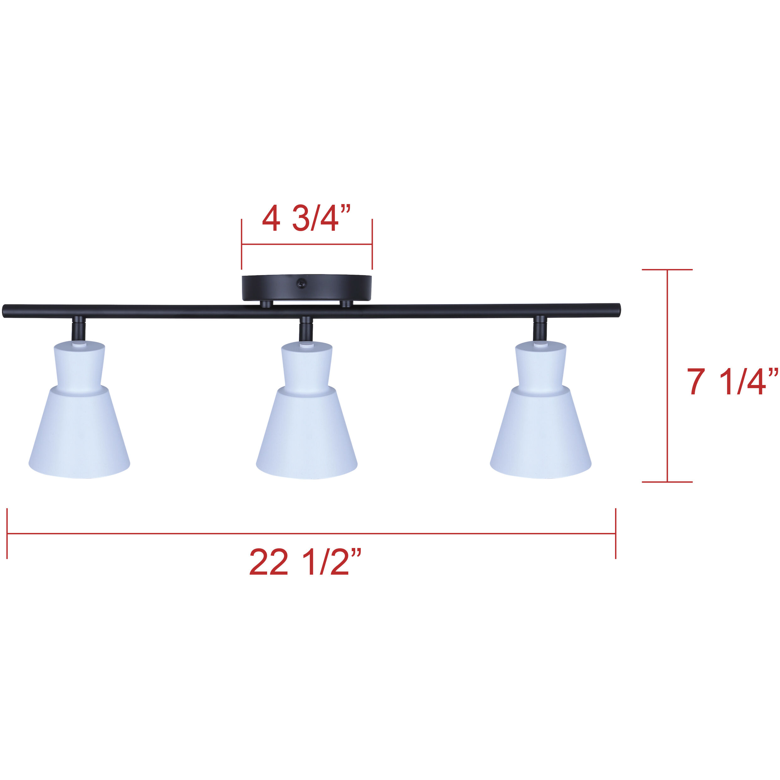 Radley 3 Light Black/White Track Lighting Ceiling Light