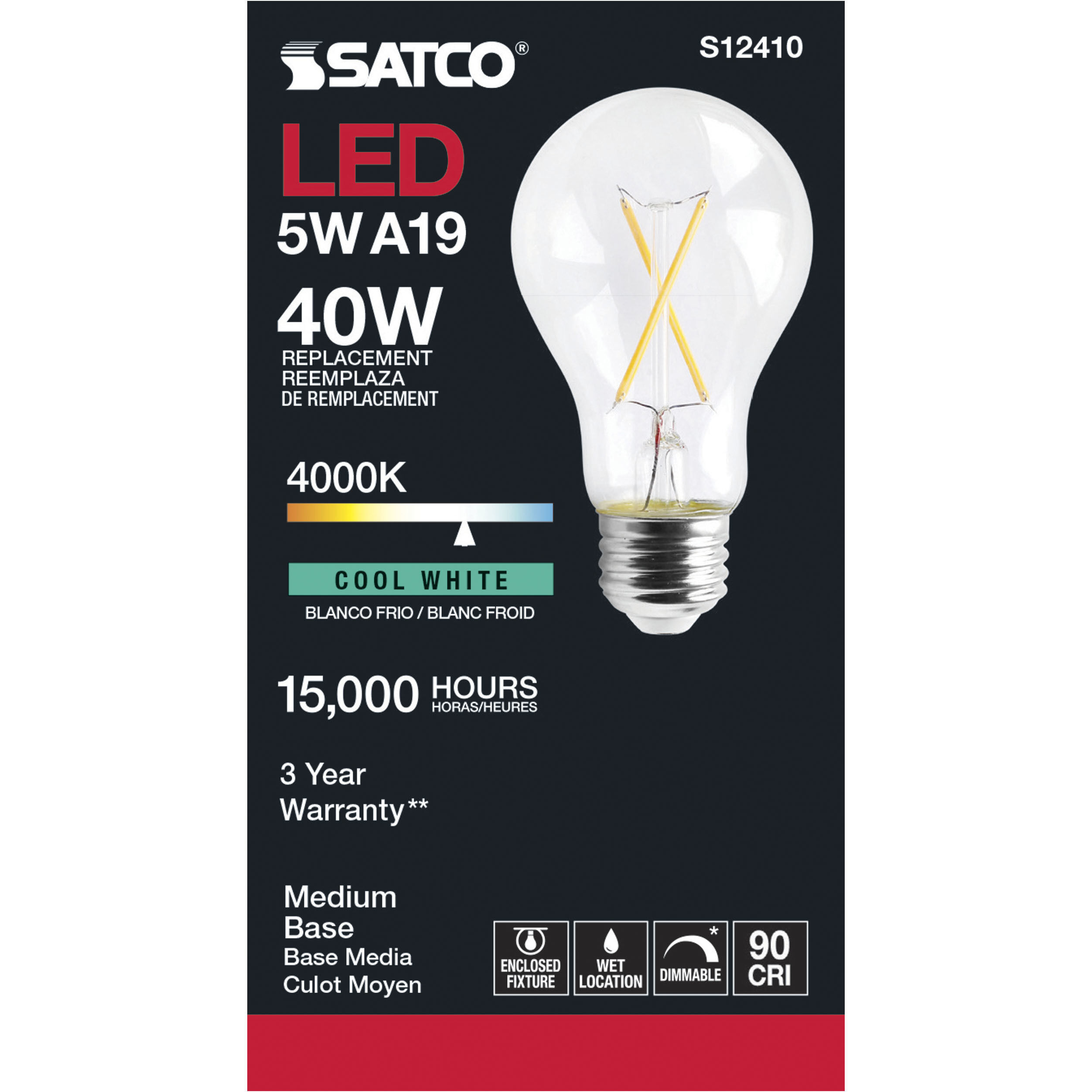Lumos LED Medium 5.00 watt 120 4000K Light Bulb